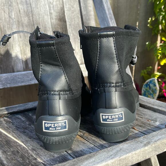 SPERRY Syren Gulf Duck Boot Black Womens Size 7 NEW Rain Waterproof - Picture 4 of 9